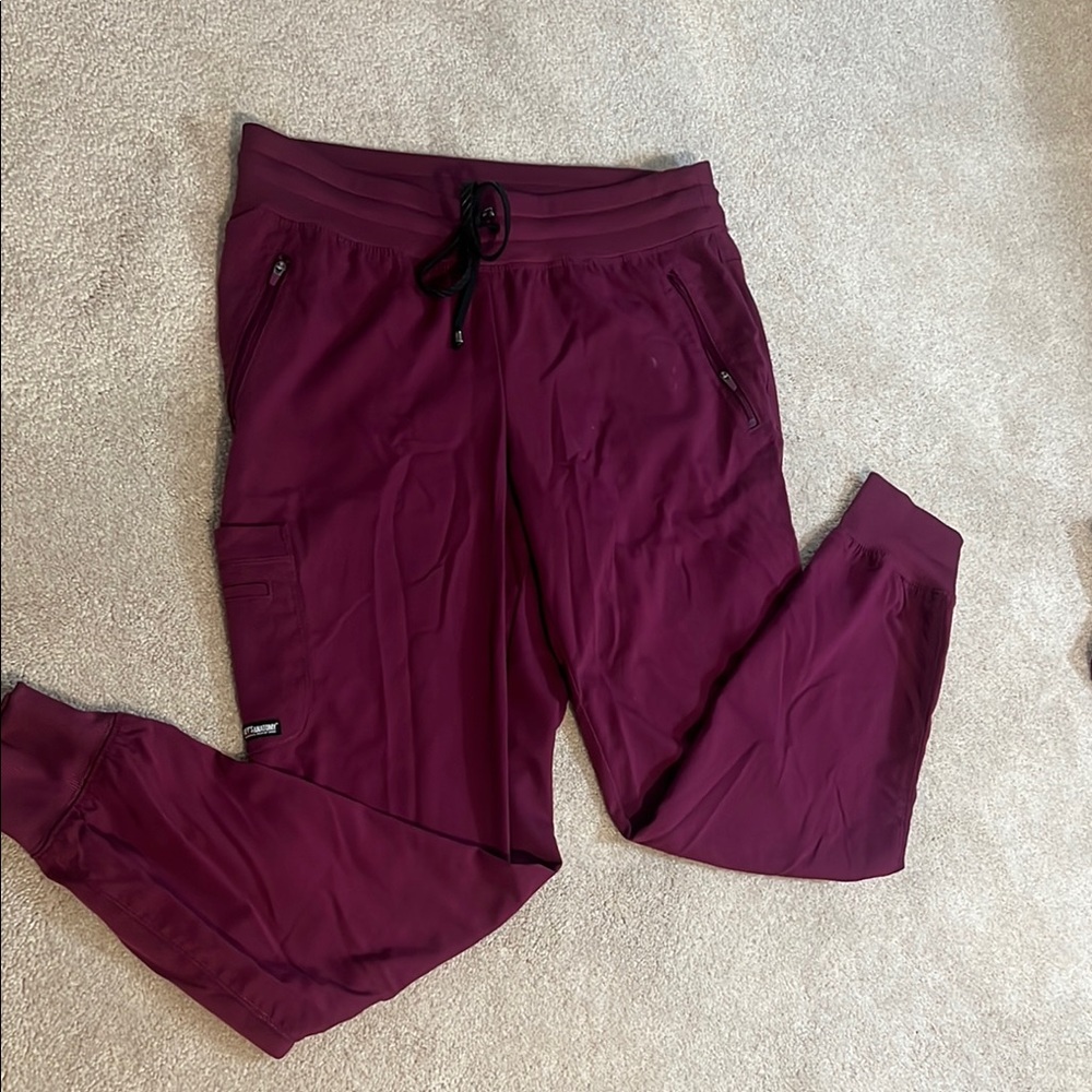 Grey's Anatomy Burgundy/ Wine Colored Scrub Pant Joggers !